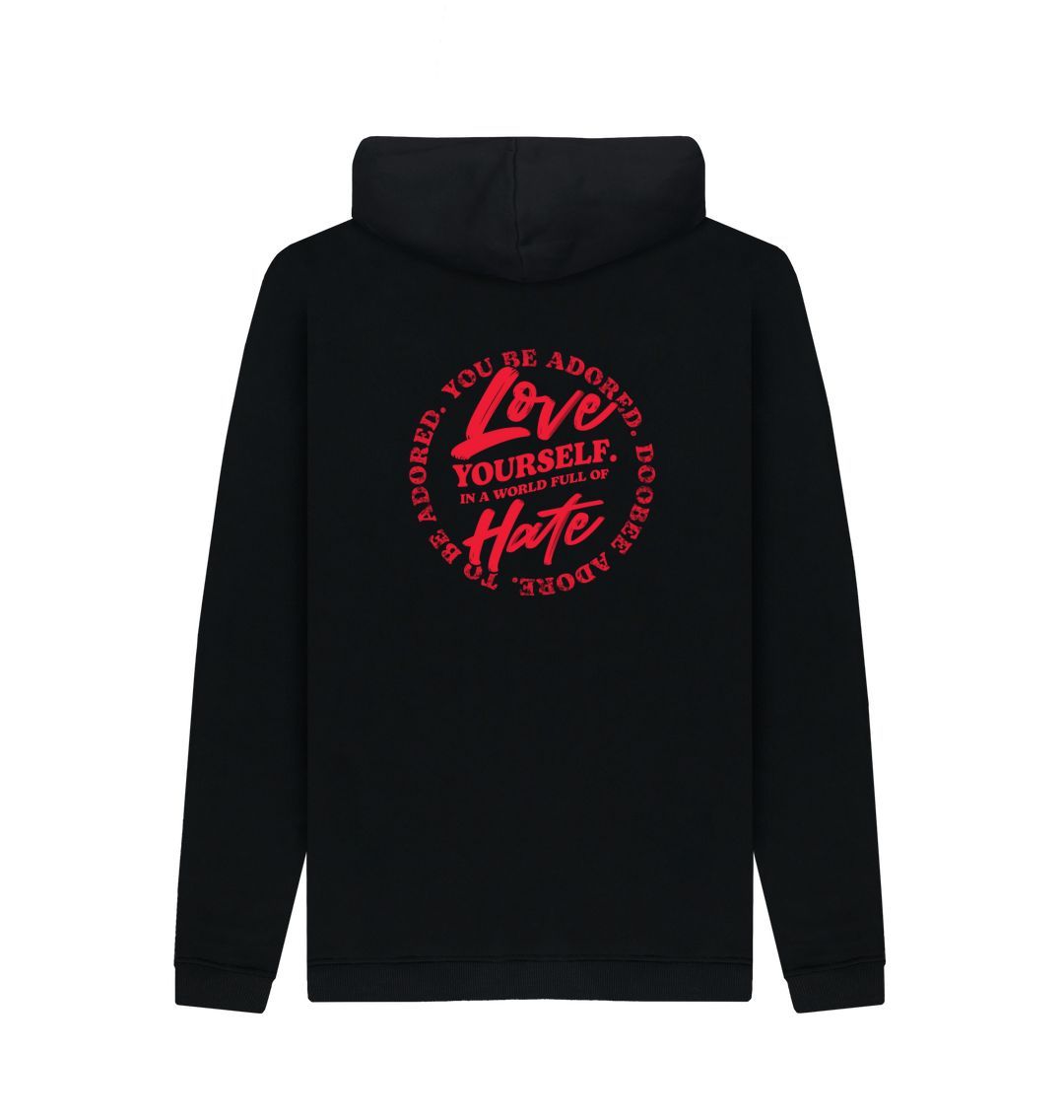 Black Doobee Adore Loving Yourself Dual Print Hoodie