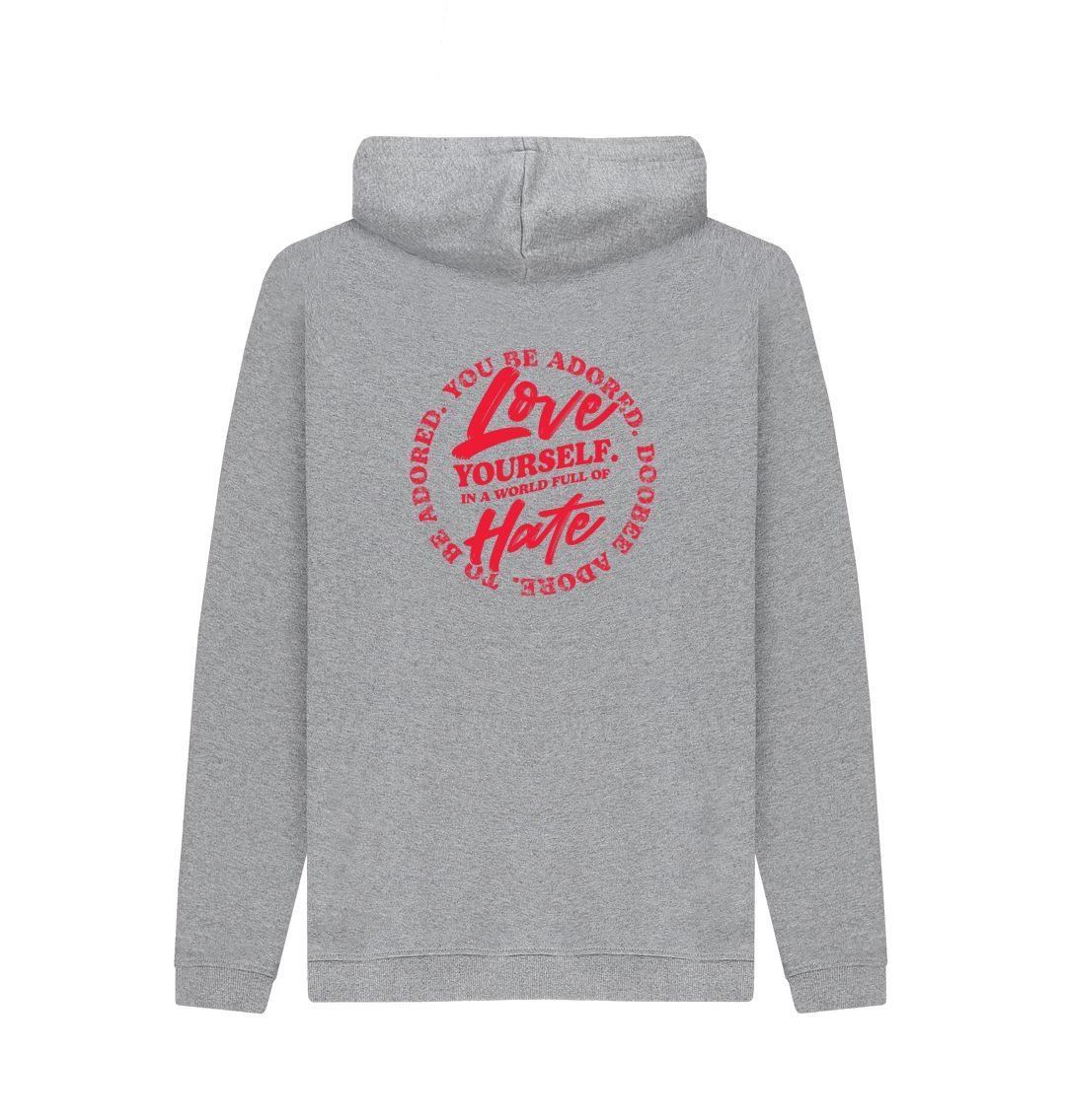 Light Heather Doobee Adore Loving Yourself Dual Print Hoodie