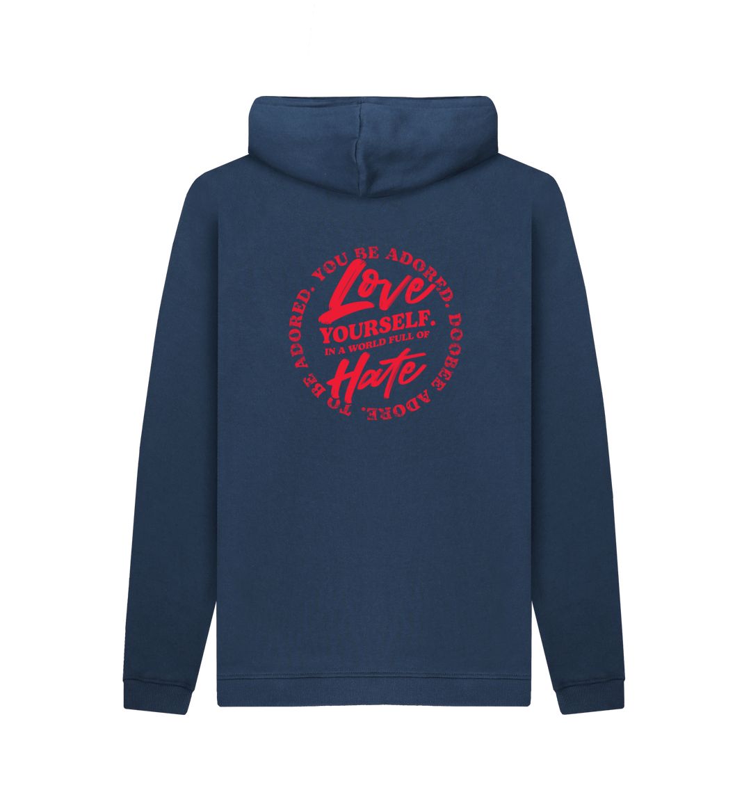 Navy Doobee Adore Loving Yourself Dual Print Hoodie