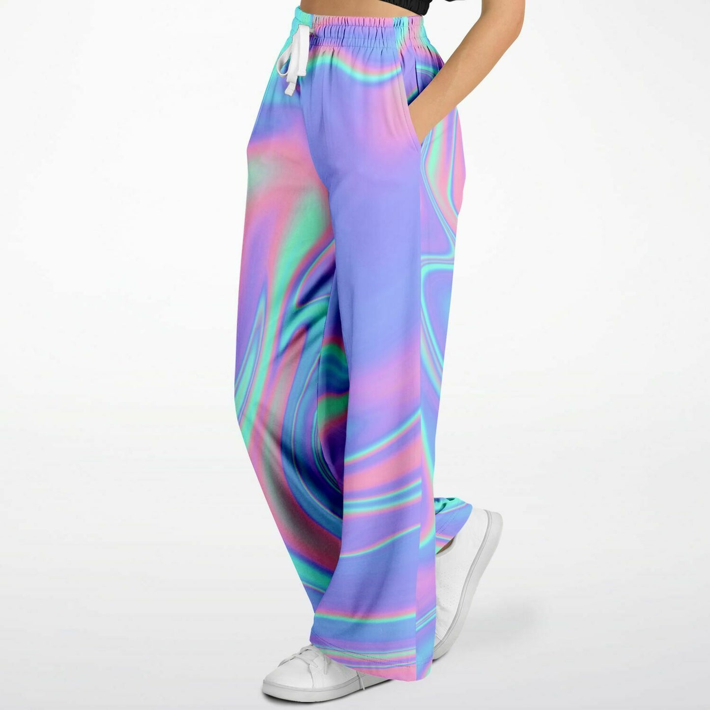 Doobee Adore Holographic Gradient Fashion Flare Jogger