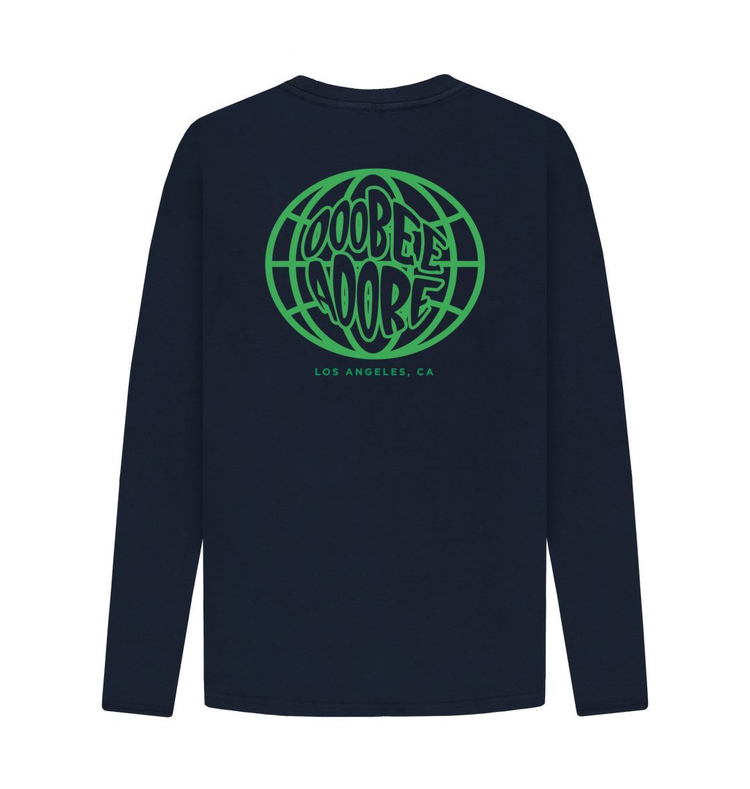 Navy Blue Doobee Adore World Los Angeles Green Logo Sweatshirt